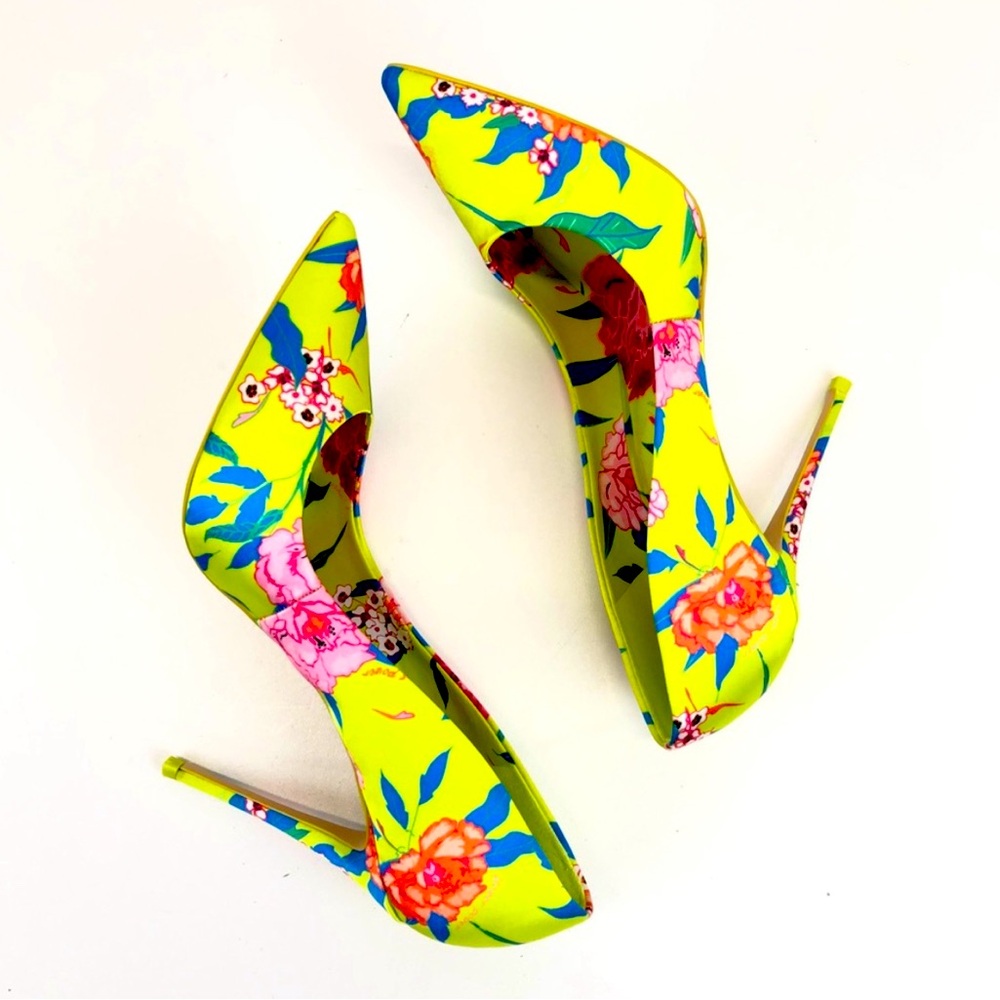 Aldo Stressyf Satin Floral print heels